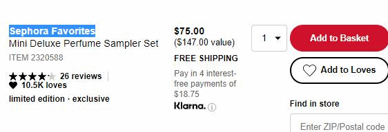 Sephora优惠码2024 Sephora Favorites Mini Deluxe Perfume Sampler 限量Q香礼盒折后$60折扣码